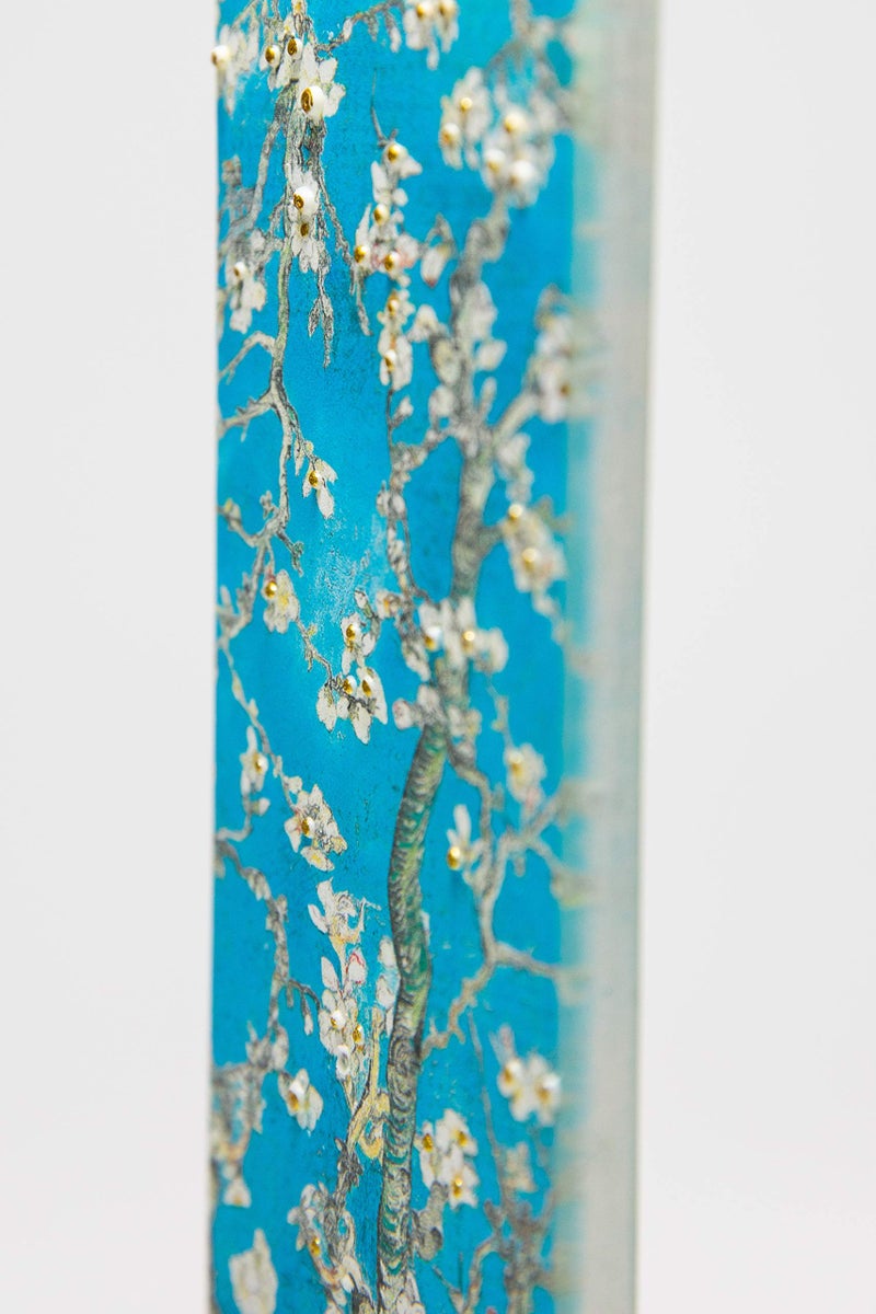 Flatyz Hand Painted Flat Candle| Unscented, Dripless, Smokeless, Decorative | Van Gogh â€“ Starry Night | Double Wick with Metal Base | Unique Gift Idea and Home DÃ©cor Accent - Image 4